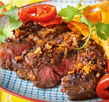 Gegrilde ribeye met tomatensalsa